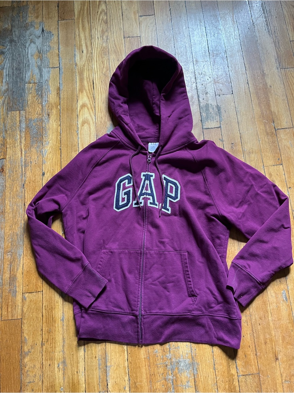 GAP Kids Full-Zip Hooded Jacket in Plum